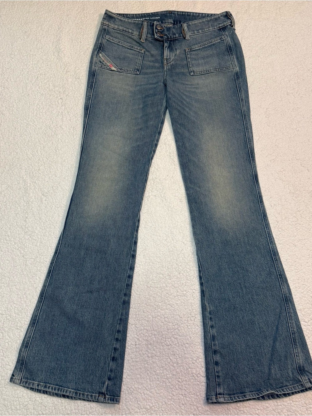 Diesel D-hush Bootcut Flare Low Waist Women Jeans Blue Size 28/32
